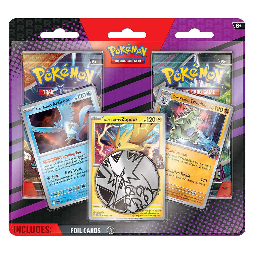 2-PACK BLISTER PACK (TEAM ROCKETS ARTICUNO, ZAPDOS AND TYRANITAR)