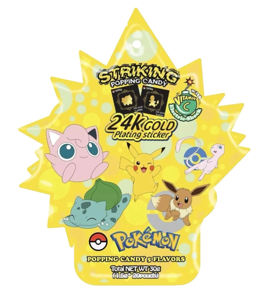 STRIKING POPPING CANDY WITH 24K GOLD PLATING STICKERS