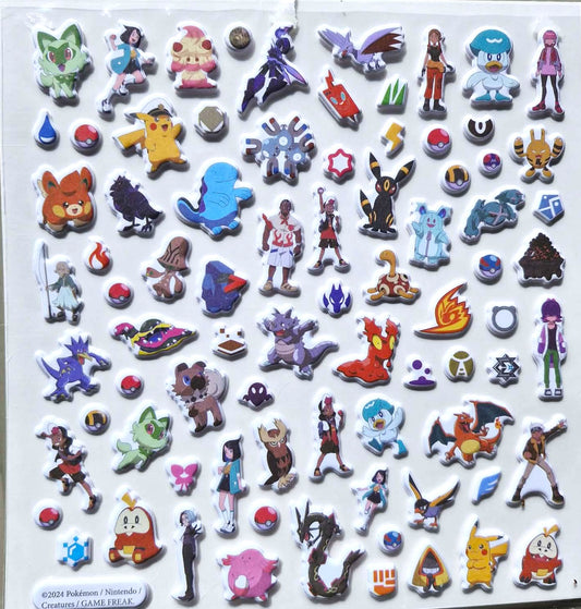 POKEMON HORIZONS PUFFY STICKER SHEET