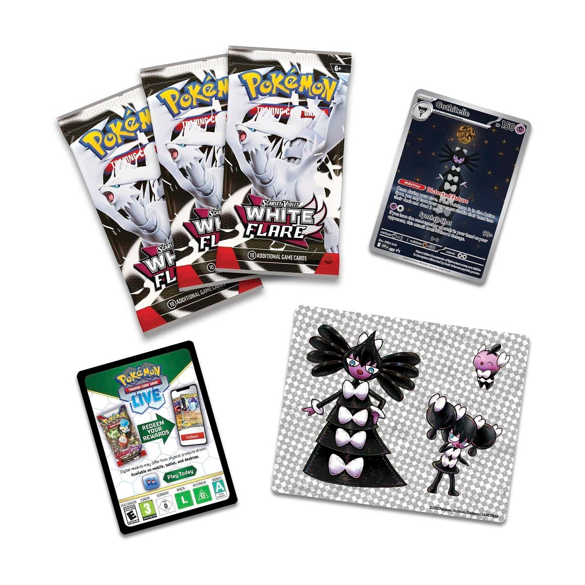 WHITE FLARE TECH STICKER COLLECTION (GOTHITELLE) - SCARLET & VIOLET POKEMON TCG