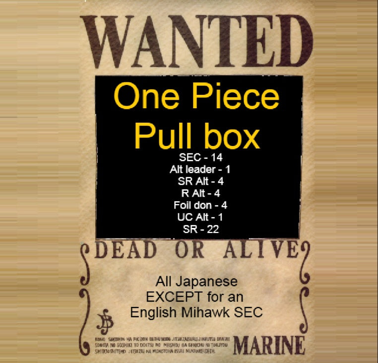 ONE PIECE PULL BOX!!